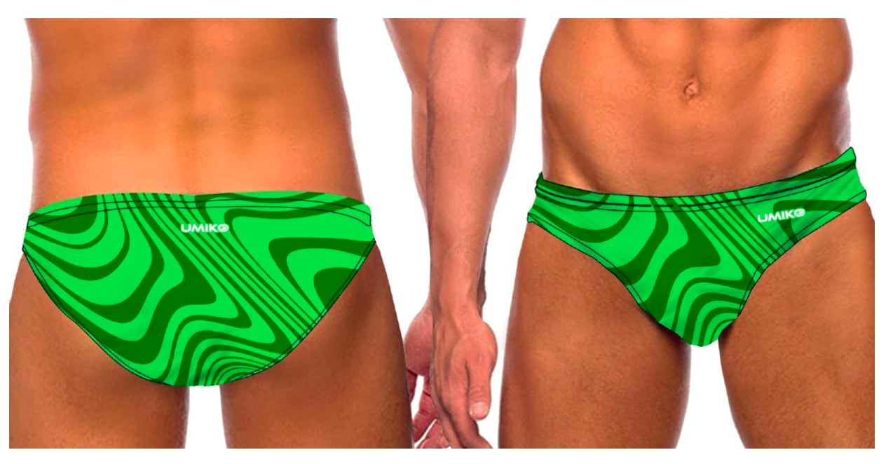 New 2026 - Water Polo Trunks - Umiko Wavy - Green