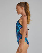 TYR Women's Durafast Elite® Crosscut Tie Back Marmaris - Blue/Pink