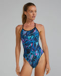 TYR Women's Durafast Elite® Crosscut Tie Back Marmaris - Blue/Pink