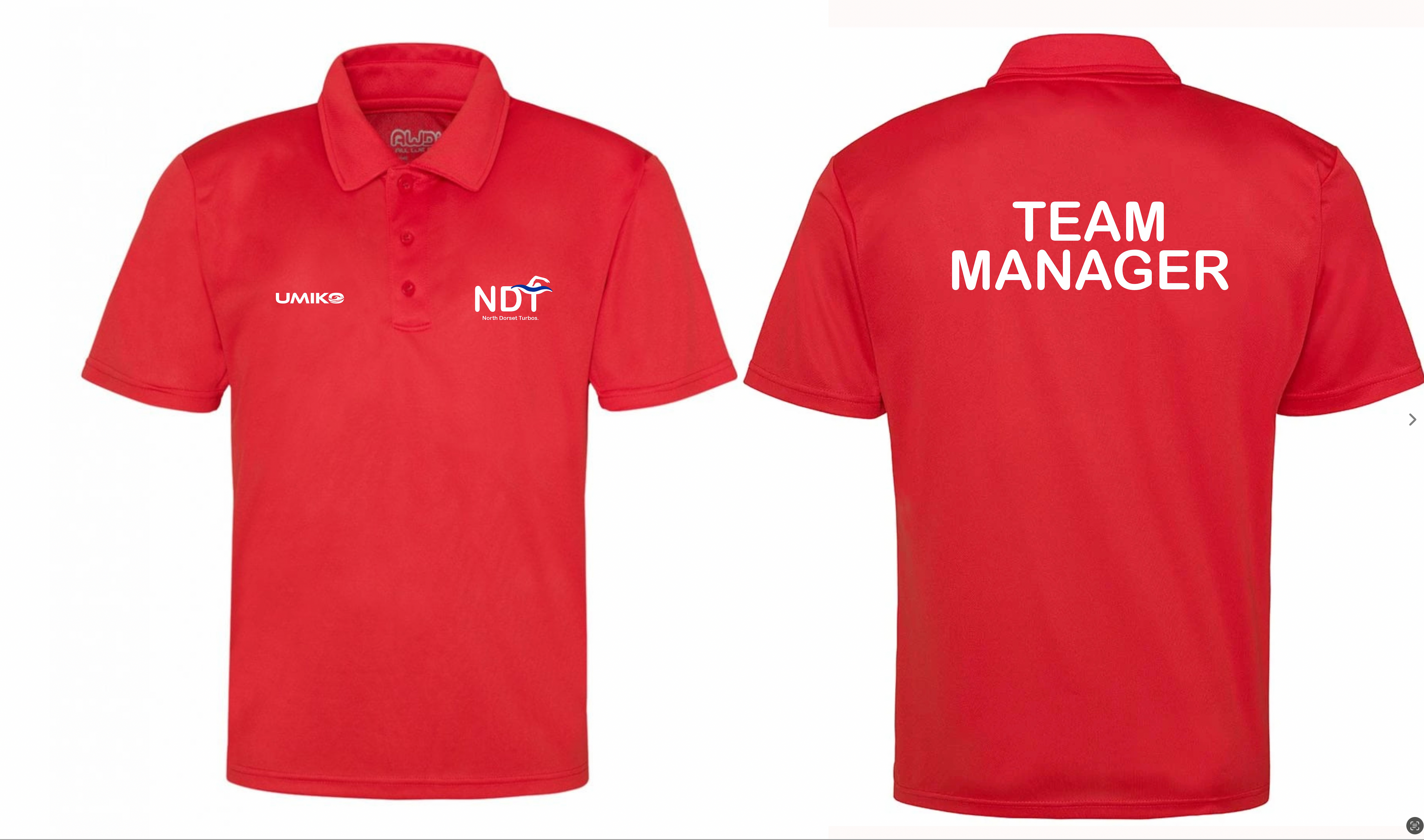 North Dorset Turbos - Coach/Team Manager Performance Polo shirt - Men's / Unisex