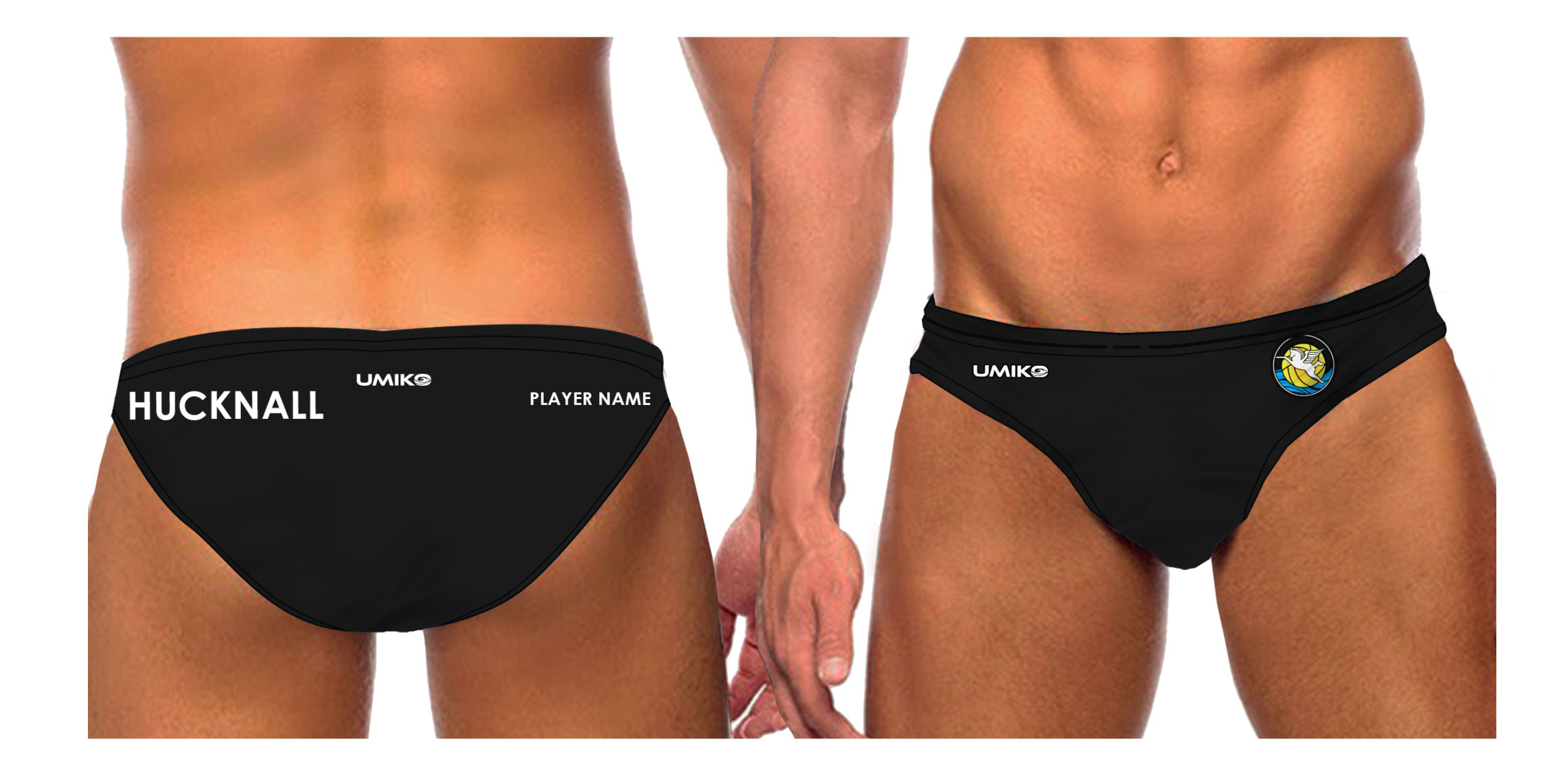 Hucknall - Boy's / Men's Water Polo Trunks - Black - Umiko