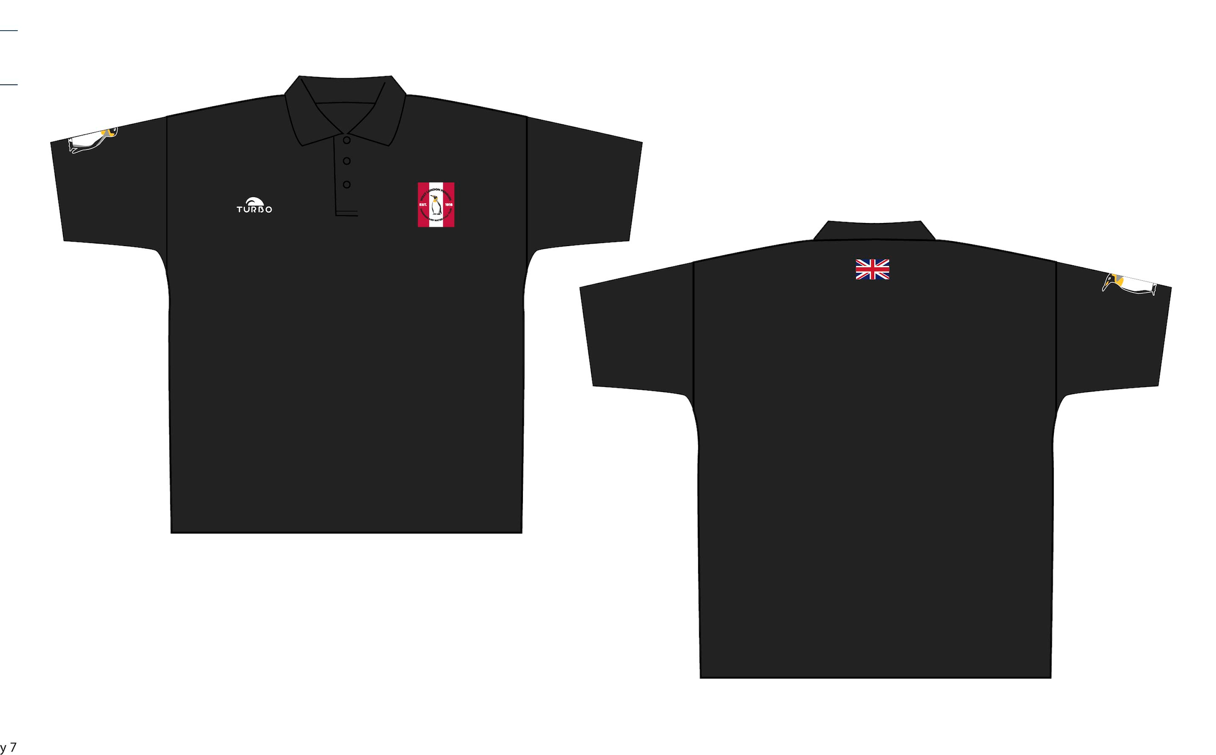 West London Penguin - Turbo Tech Polo Shirt - Black