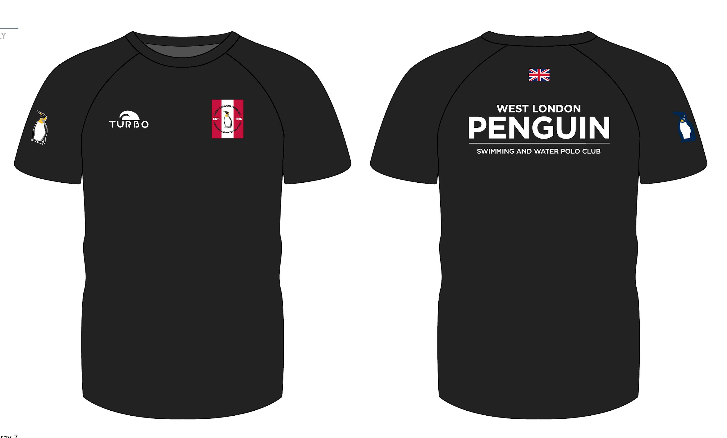 West London Penguin - Turbo Tech T-Shirt - Black