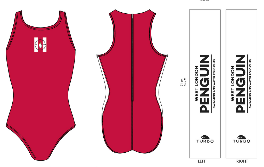 West London Penguin - Turbo Elite Water Polo Costume - Red