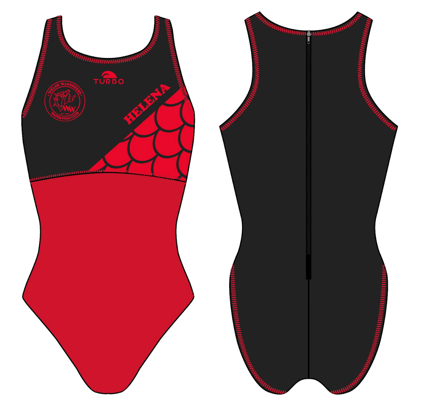 Welsh Wanderers - Hybrid Water Polo Costume - Turbo