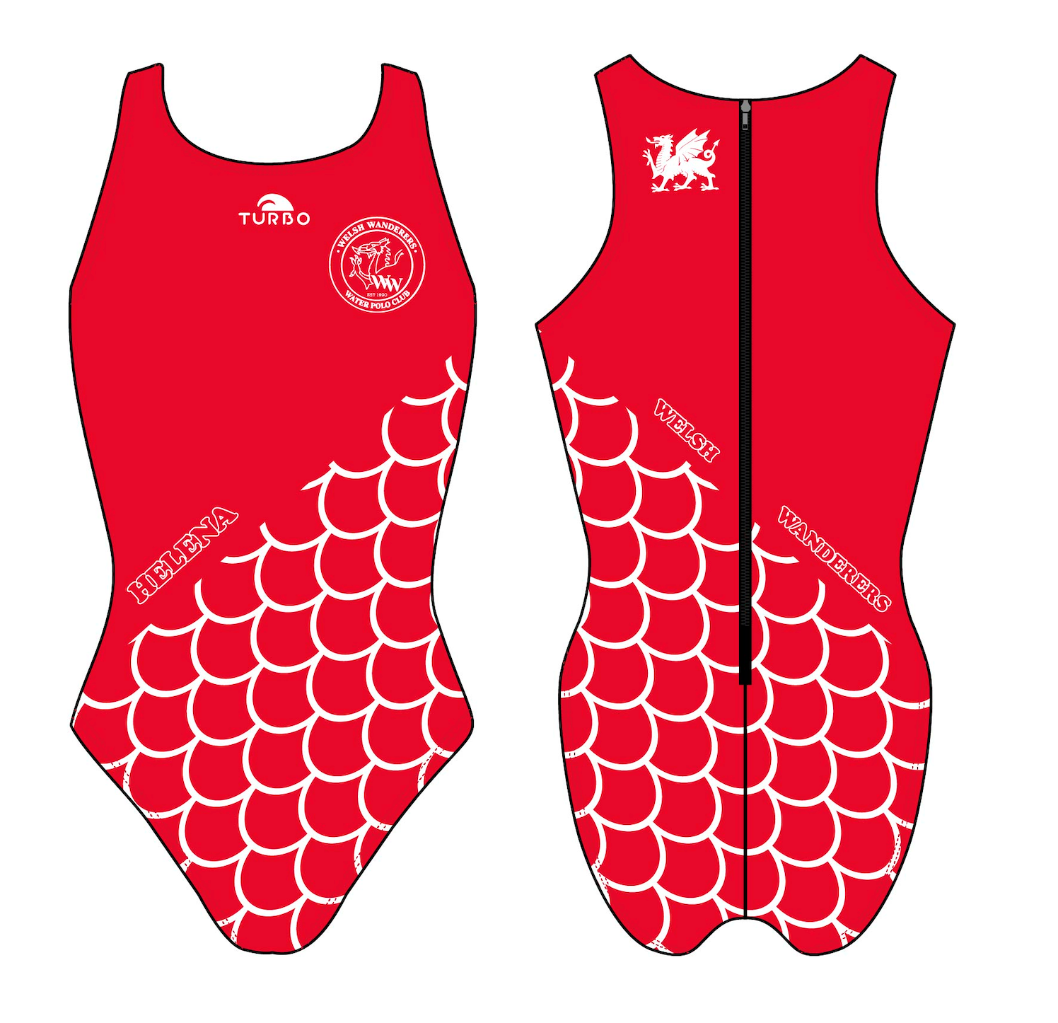 Welsh Wanderers - Water Polo Plus Costume - Turbo