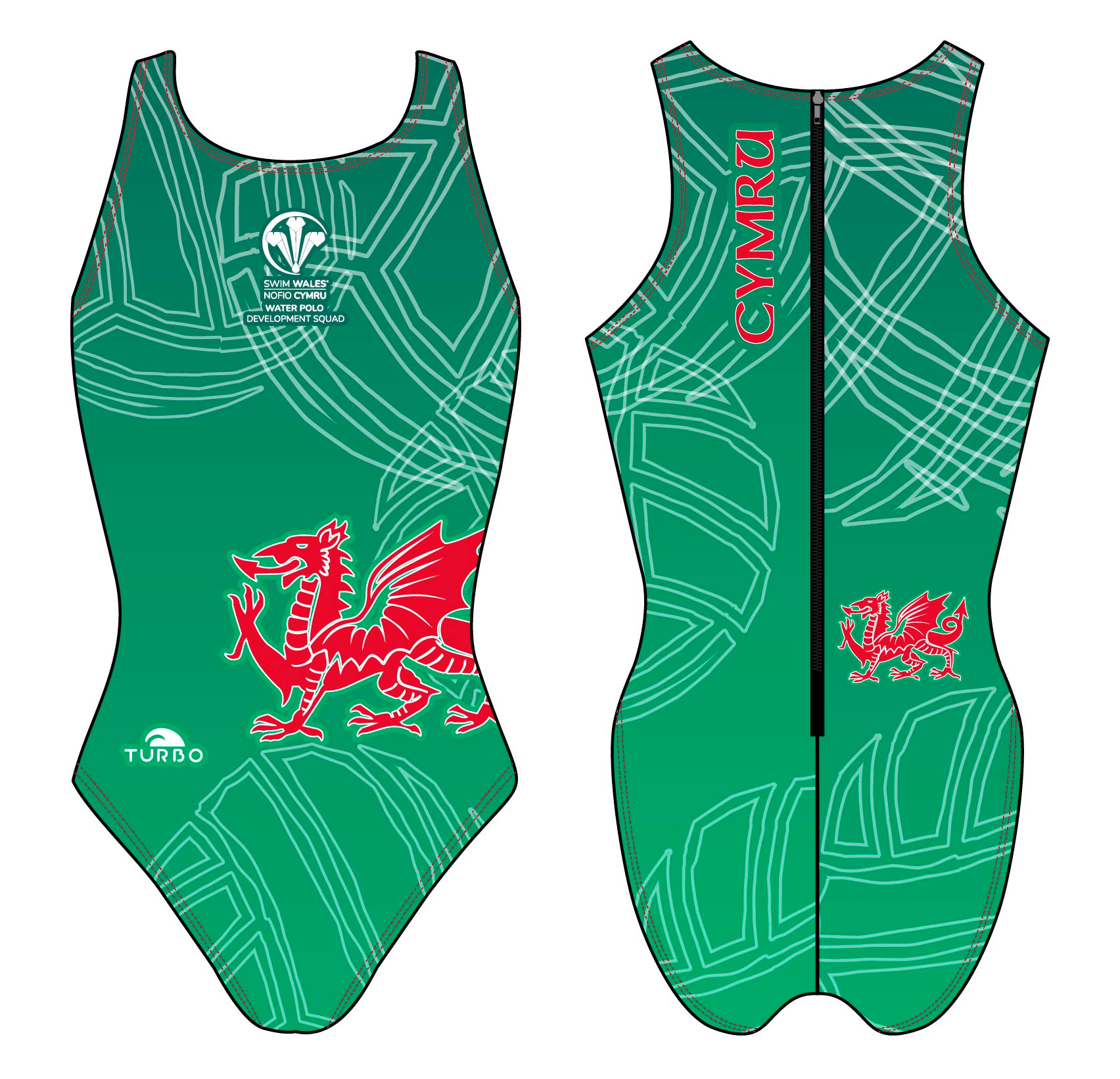 Wales Junior Women - Water Polo Plus Costume - Turbo