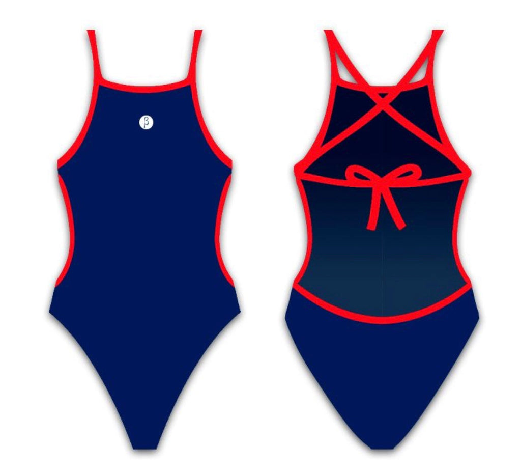 Tie Back comfort costume - Navy/ Red image 0