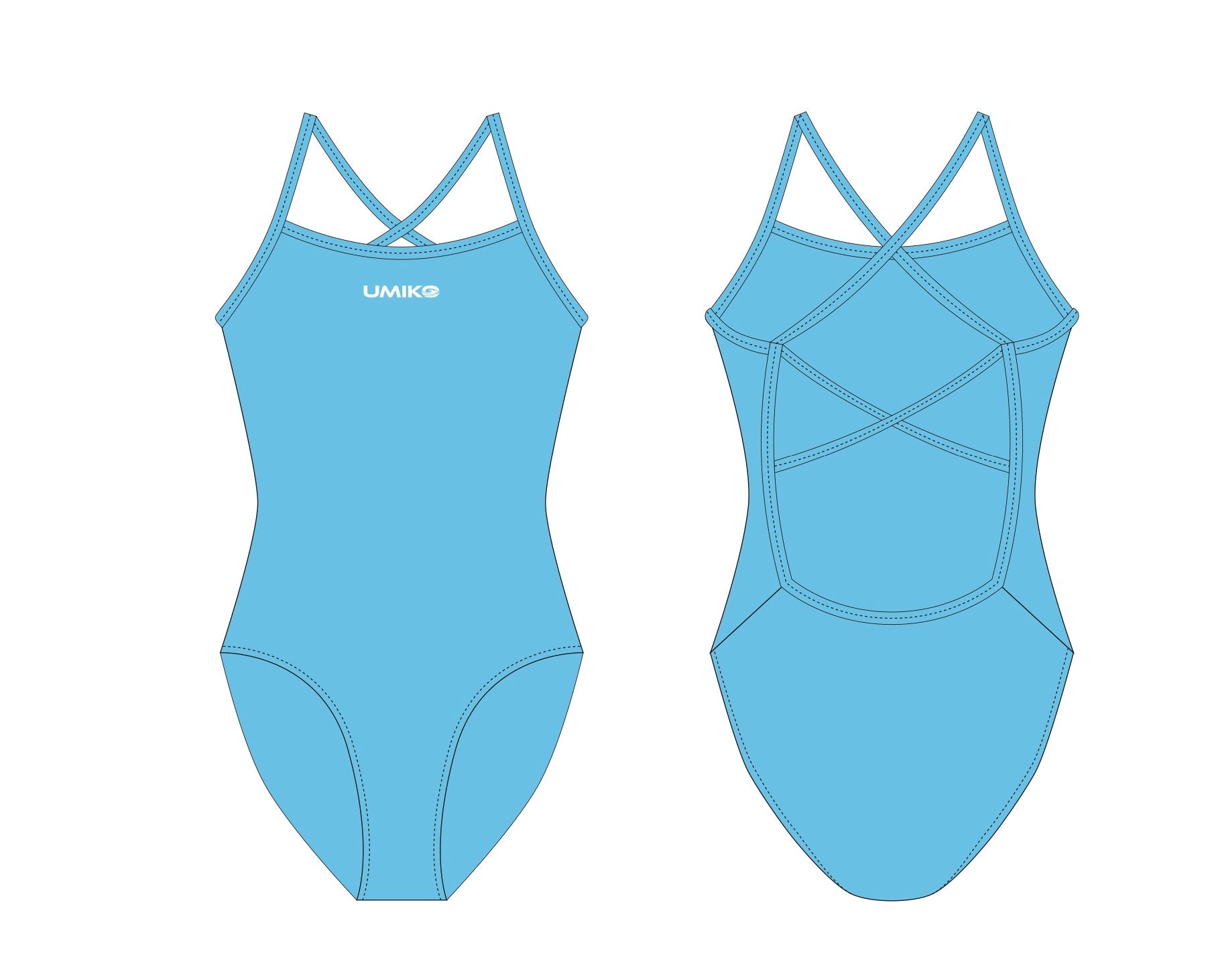 Umiko -  X Back Swimming Costume - Aquarius image 0