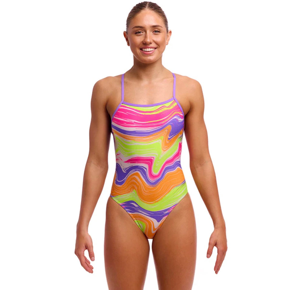 Funkita - Colour Contour - Ladies Eco Tie Me Tight One Piece image 0