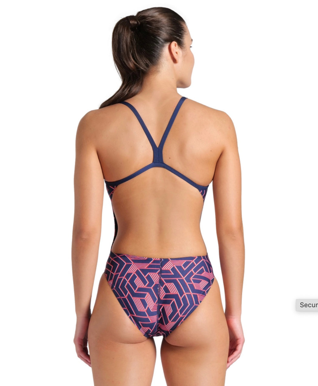 Arena - WOMENS ESCAPE CHALLENGE BACK SWIMSUIT - Navy/Red image 1