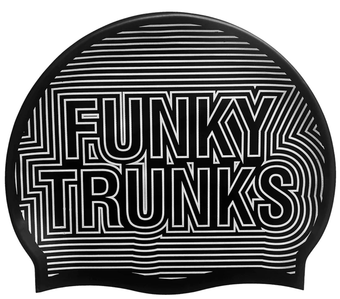 Funky Trunks - Silver Lines - Silicone Swimming Cap image 0