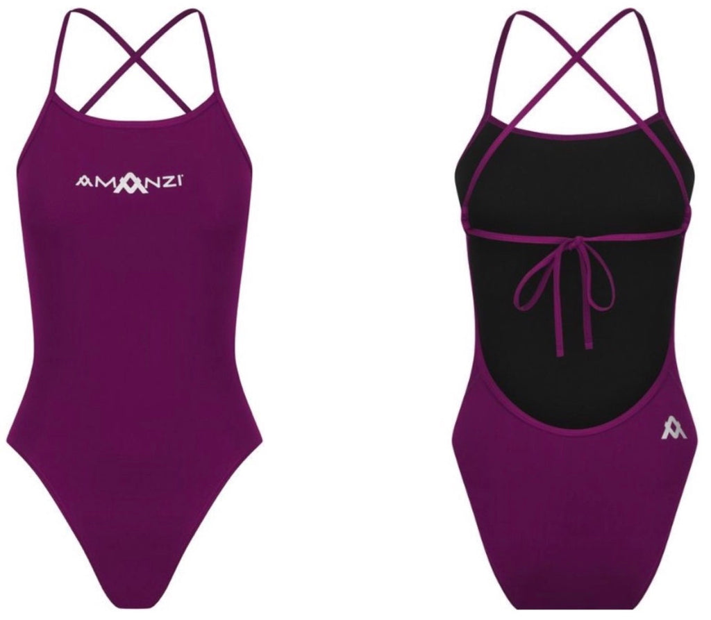 Amanzi - Core Tie Back One piece - Bordeaux image 0