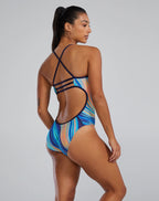 TYR DURAFAST ELITE® WOMEN'S TRINITYFIT SWIMSUIT - RIPTIDAL- Teal / Orange image 2