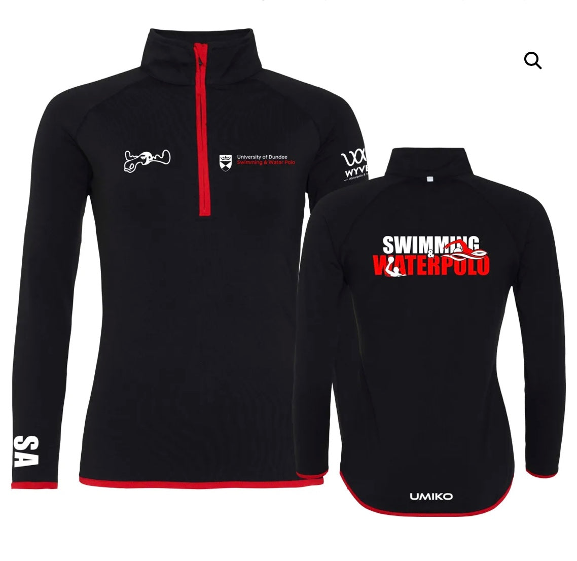 Dundee Uni Swimming & Water Polo Half zip sweat top - Unisex image 0