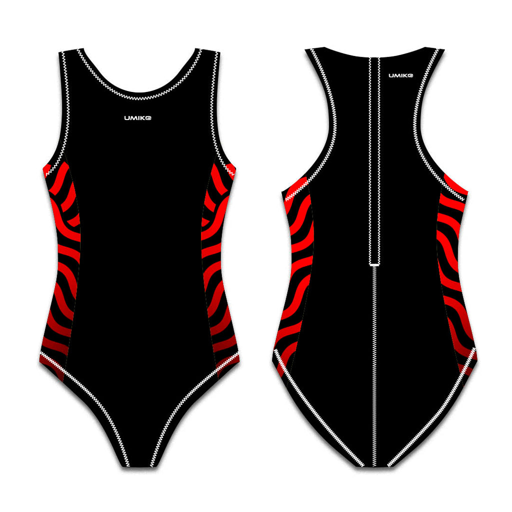 Comfy Skinz Side Panel – Water Polo Costume- Umiko - Black / Red image 3