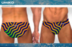 Ripple  Green / Orange Water polo trunks – Umiko image 0