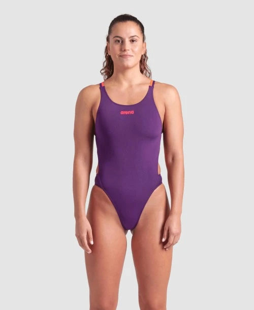 Arena - WOMENS TECH MULTI BACK SWIMSUIT - Plum/Coral