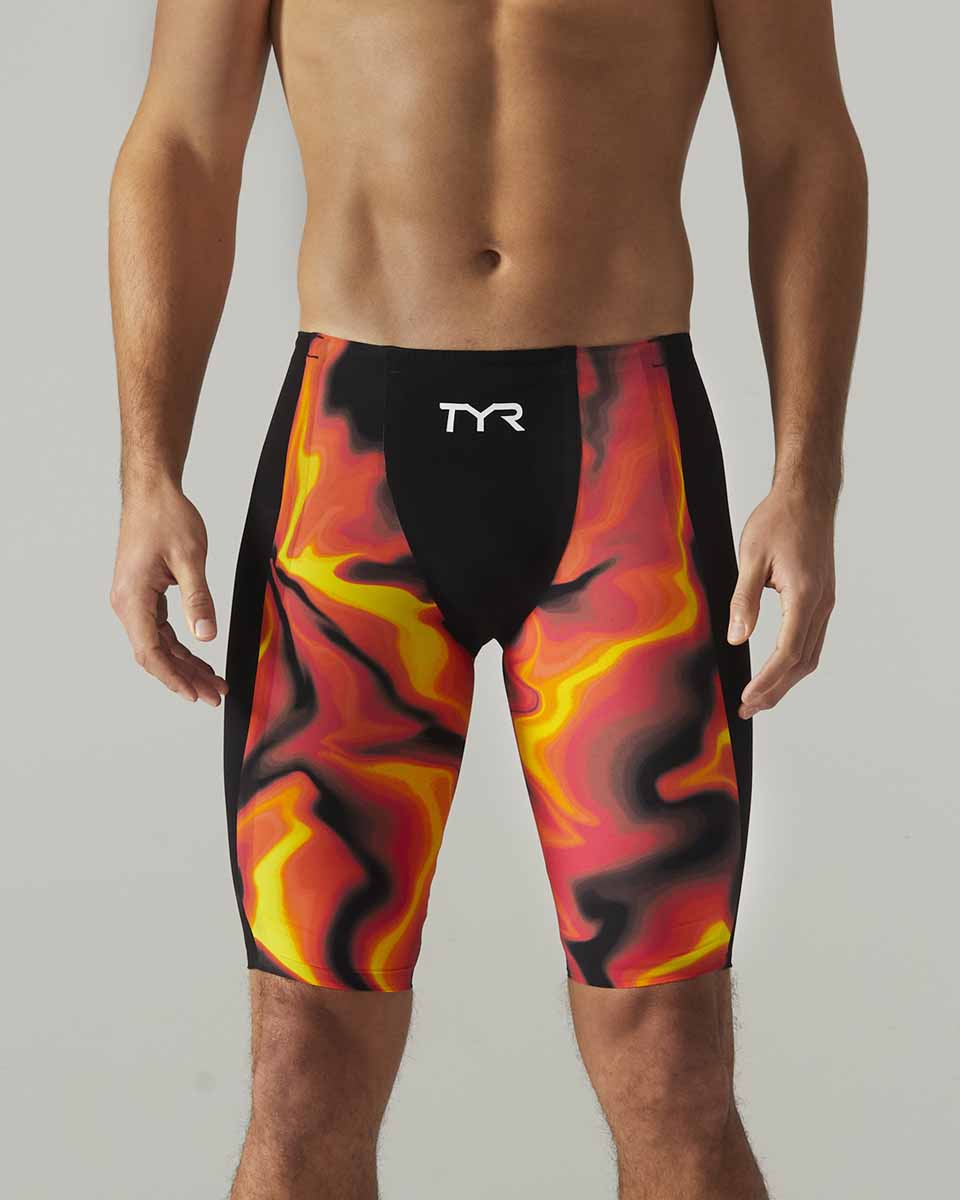 TYR Mens Shockwave Infrared High Waisted Jammer - Fire
