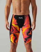 TYR Mens Shockwave Infrared High Waisted Jammer - Fire